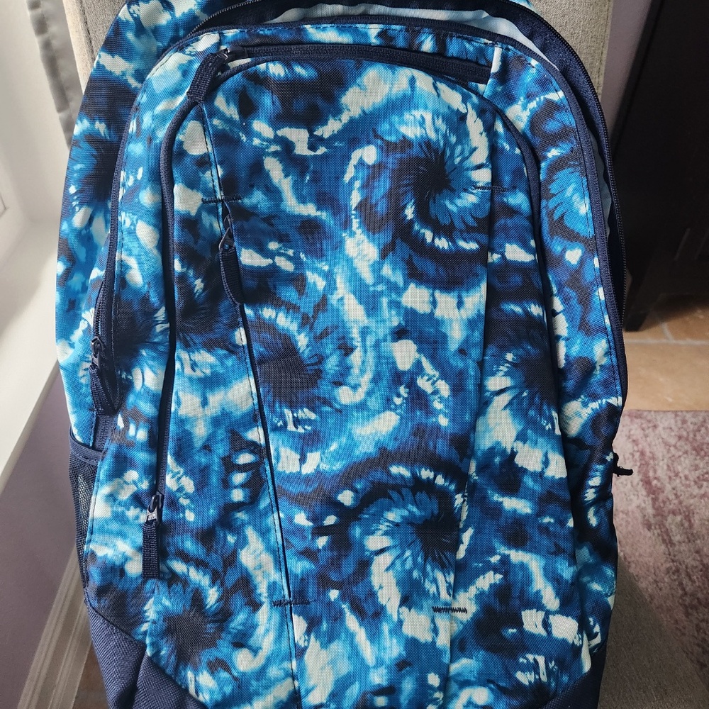 Lands' End Tech Pack  XL Backpack in Deep Sea Navy Tie Dye Swirl, NWOT